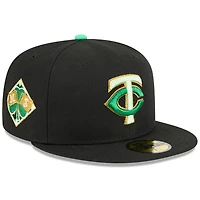 Casquette ajustée New Era 59FIFTY noire pour homme, Minnesota Twins, édition spéciale Saint-Patrick 2026