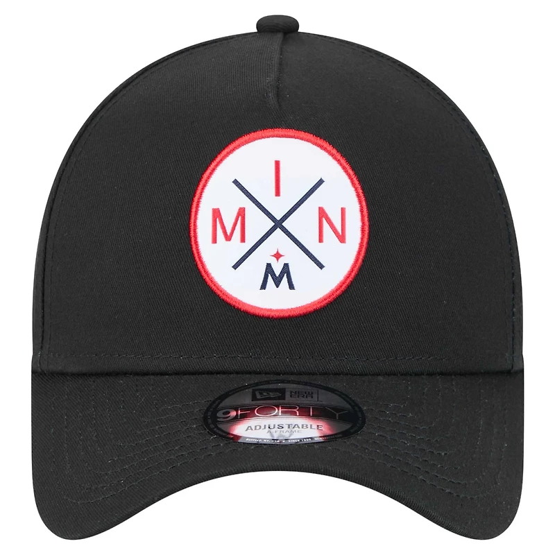 Men's New Era Black Minnesota Twins 9FORTY A-Frame Adjustable Hat