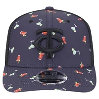 Casquette extensible à bouton-pression New Era noire pour homme, motif aventure 9SEVENTY des Twins du Minnesota