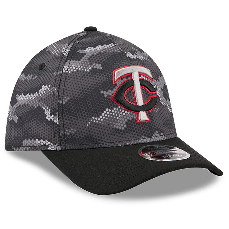Casquette New Era 39THIRTY Flex A-Frame noire camouflage Minnesota Twins pour homme