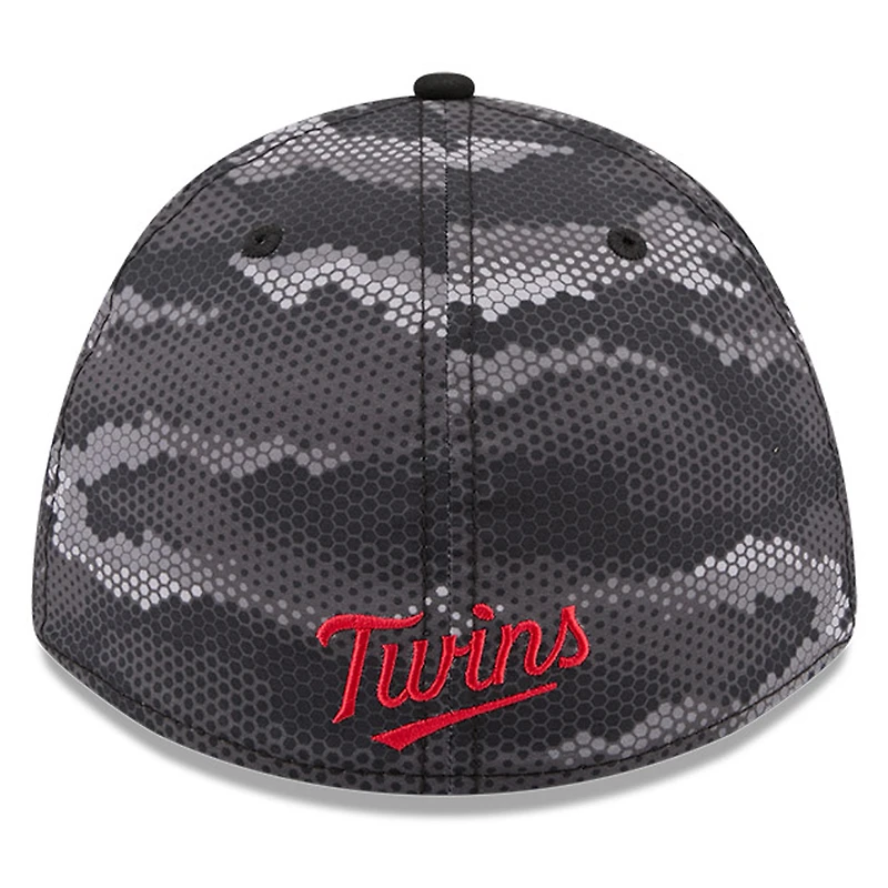 Men's New Era Black Minnesota Twins Camo 39THIRTY A-Frame Flex Hat