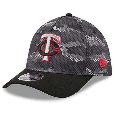 Men's New Era Black Minnesota Twins Camo 39THIRTY A-Frame Flex Hat