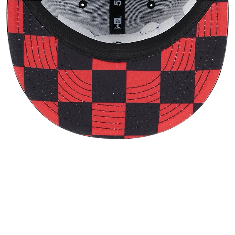 Men's New Era Black Minnesota Twins Checkered Undervisor 59FIFTY Fitted Hat