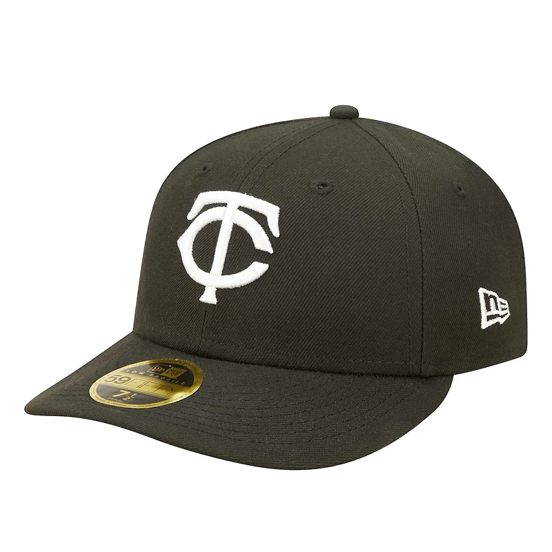 Casquette ajustée 59FIFTY à profil bas des Minnesota Twins New Era pour hommes, noire