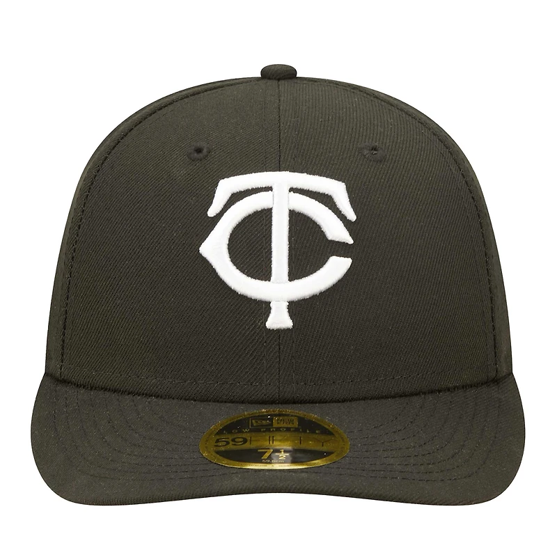 Casquette ajustée 59FIFTY à profil bas des Minnesota Twins New Era pour hommes, noire