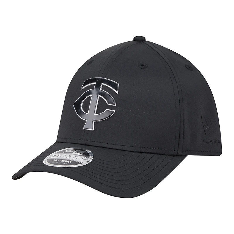 Men's New Era  Black Minnesota Twins Metallic 39THIRTY M-Crown Flex Hat