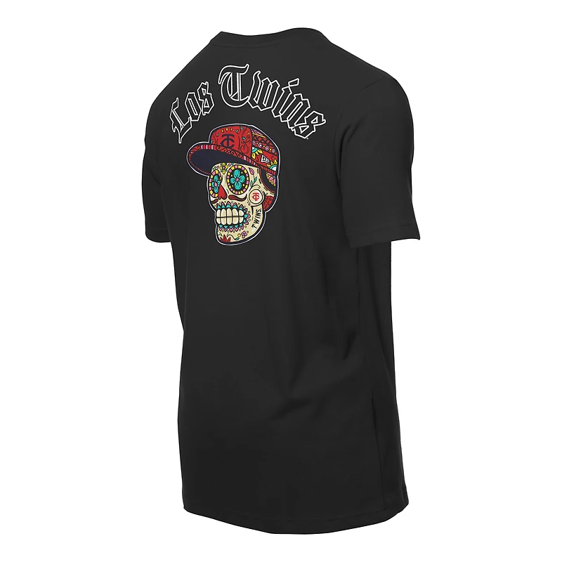 T-shirt noir New Era pour homme avec motif Sugar Skulls des Twins du Minnesota