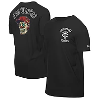 T-shirt noir New Era pour homme avec motif Sugar Skulls des Twins du Minnesota