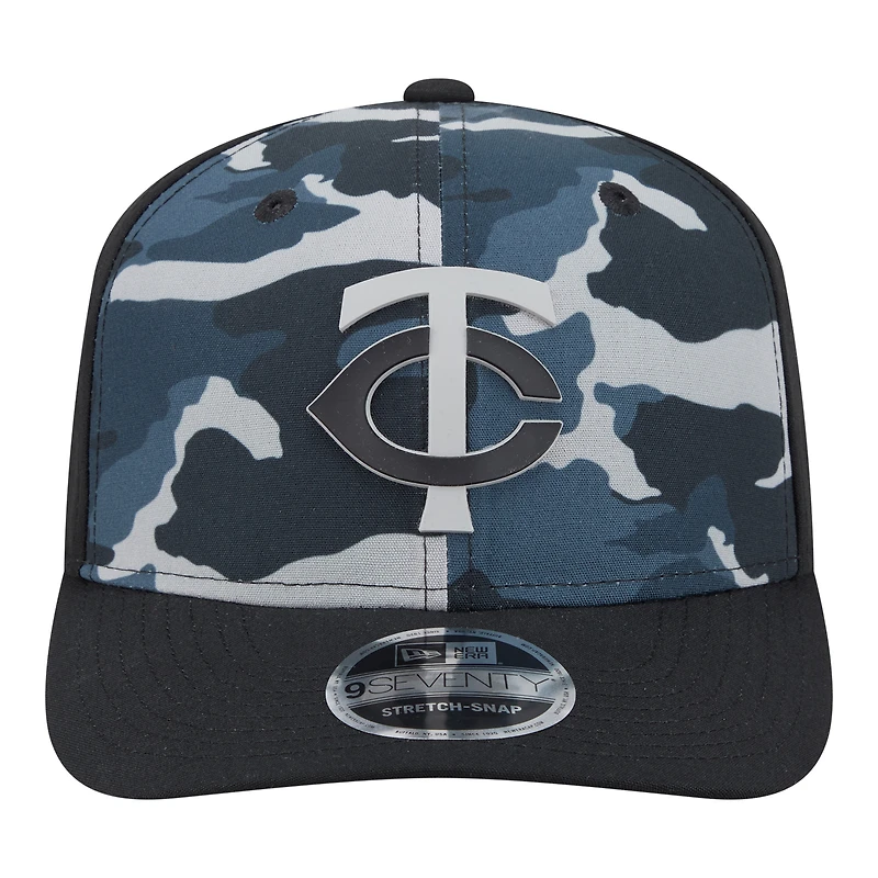 Casquette New Era noire pour homme Minnesota Twins à motif camouflage ton sur ton 9SEVENTY à boutons-pression extensibles