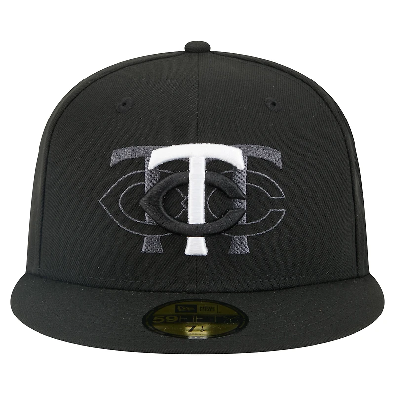 Casquette ajustée Tri-Hit 59FIFTY noire des Twins du Minnesota pour homme de New Era