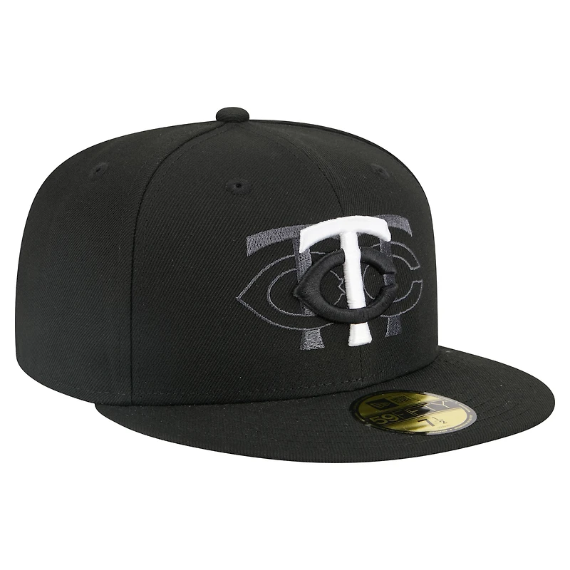 Casquette ajustée Tri-Hit 59FIFTY noire des Twins du Minnesota pour homme de New Era