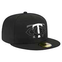 Casquette ajustée Tri-Hit 59FIFTY noire des Twins du Minnesota pour homme de New Era
