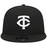 Men's New Era Black Minnesota Twins Trucker 9FIFTY Snapback Hat
