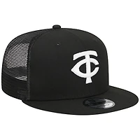 Men's New Era Black Minnesota Twins Trucker 9FIFTY Snapback Hat