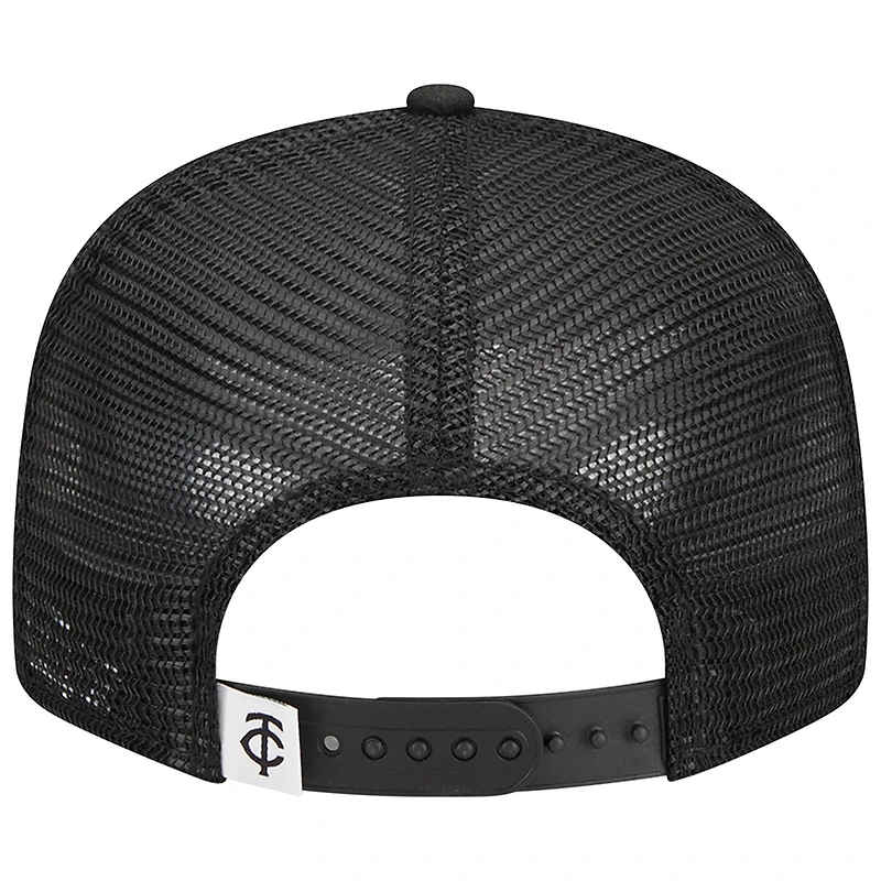 Men's New Era Black Minnesota Twins Trucker 9FIFTY Snapback Hat