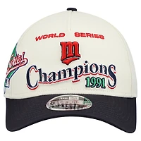 Casquette ajustable 9FORTY M-Crown pour homme New Era crème/bleu marine des Twins du Minnesota World Series