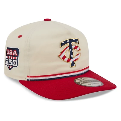 Casquette ajustable New Era crème/rouge Minnesota Twins USA 250 Fourth of July 19TWENTY pour homme