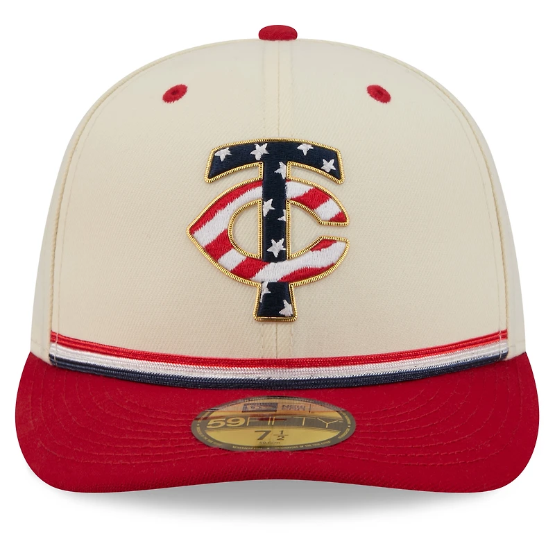 Men's New Era Cream/Red Minnesota Twins USA 250 Fourth of July 59FIFTY Fitted Hat