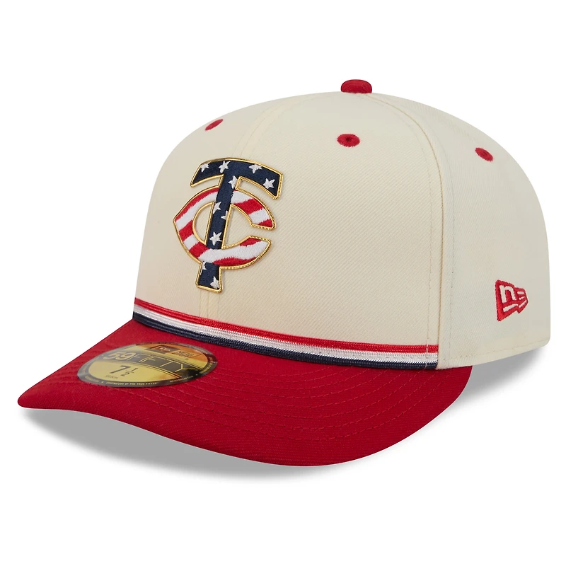 Casquette ajustée New Era crème/rouge Minnesota Twins USA 250 Fourth of July 59FIFTY pour homme