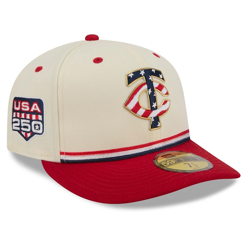 Casquette ajustée New Era crème/rouge Minnesota Twins USA 250 Fourth of July 59FIFTY pour homme