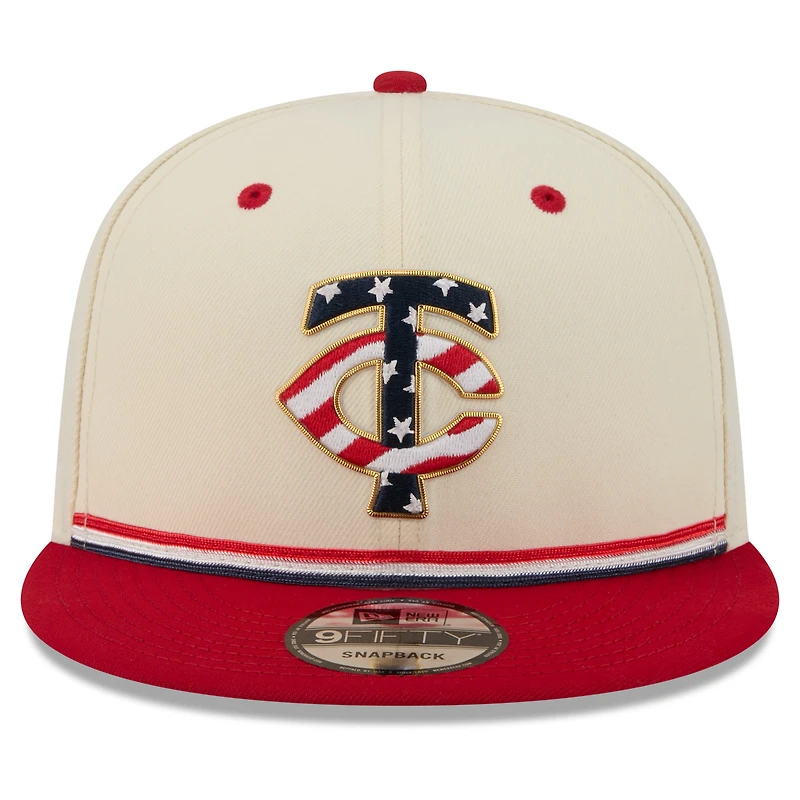 Men's New Era Cream/Red Minnesota Twins USA 250 Fourth of July 9FIFTY Snapback Hat