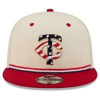 Men's New Era Cream/Red Minnesota Twins USA 250 Fourth of July 9FIFTY Snapback Hat