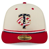 Men's New Era Cream/Red Minnesota Twins USA 250 Fourth of July Low Profile 59FIFTY Fitted Hat