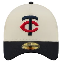 Men's New Era  Cream Minnesota Twins Chrome A-Frame 59FORTY Fitted Hat