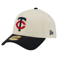 Men's New Era  Cream Minnesota Twins Chrome A-Frame 59FORTY Fitted Hat