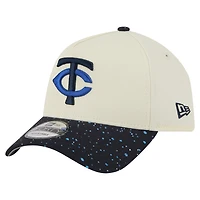 Men's New Era  Cream Minnesota Twins Speckle A-Frame 9FORTY Adjustable Hat