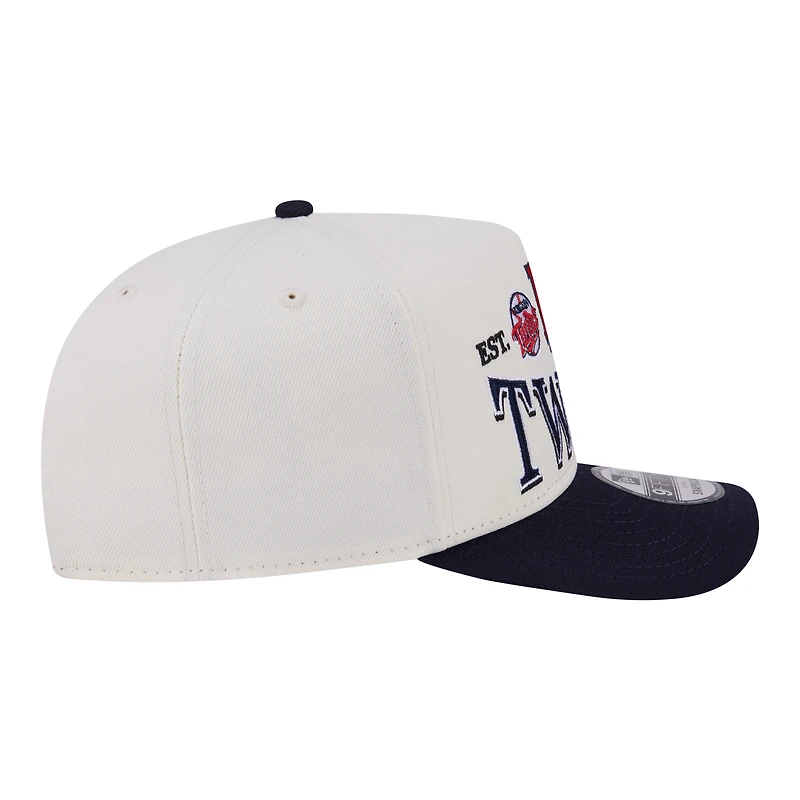 Casquette ajustable New Era crème Minnesota Twins Throwback Tri-Hit A-Frame 9FIFTY pour homme