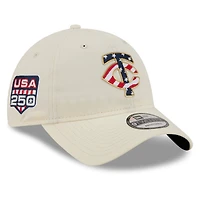 Men's New Era Cream Minnesota Twins USA 250 Fourth of July 9TWENTY Adjustable Hat