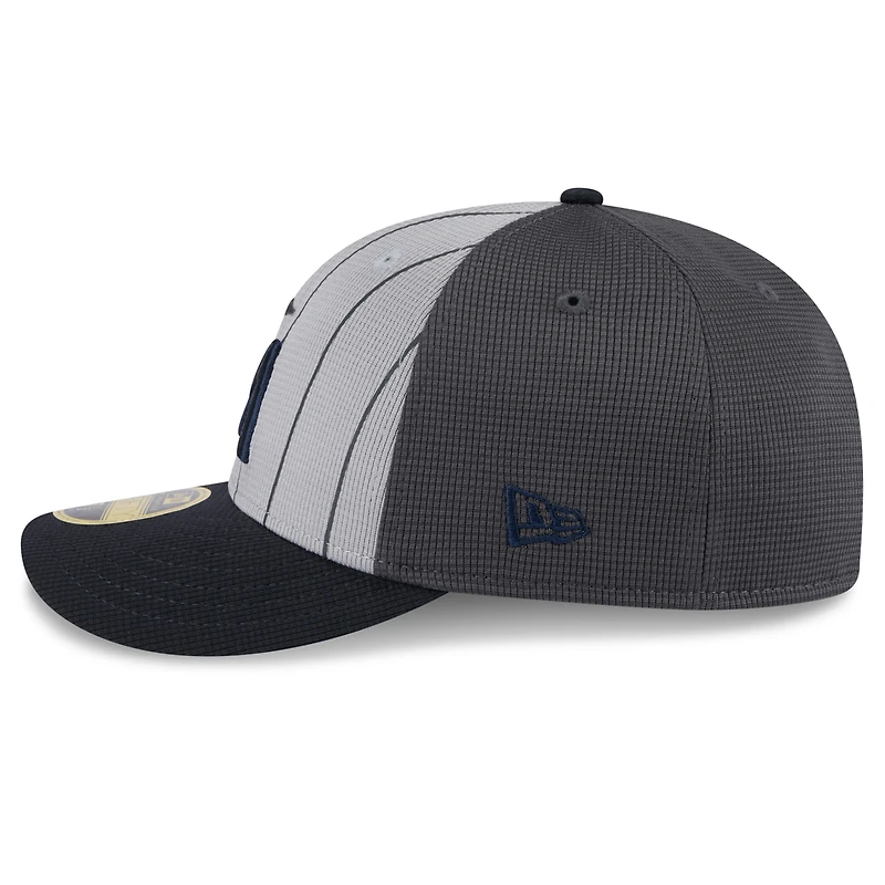 Men's New Era  Gray/Navy Minnesota Twins 2025 Batting Practice Low Profile 59FIFTY Fitted Hat