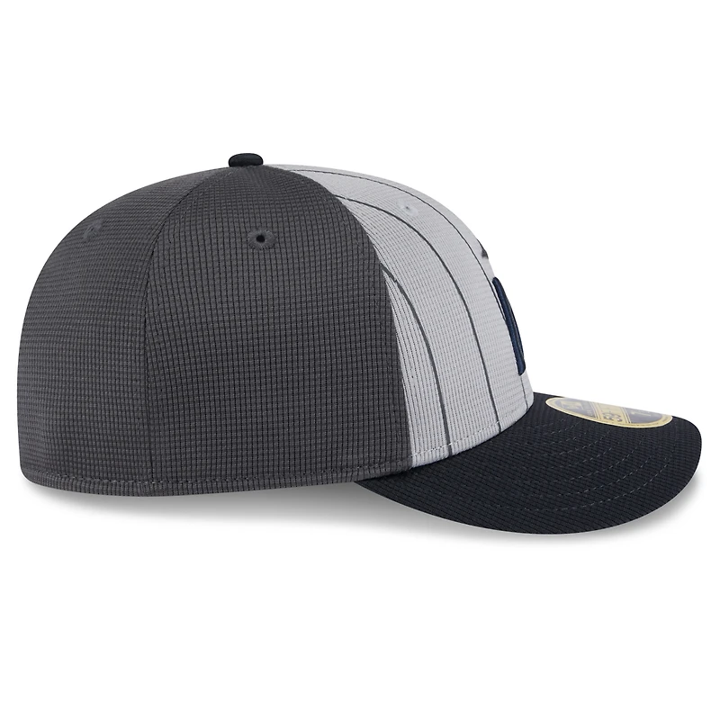Men's New Era  Gray/Navy Minnesota Twins 2025 Batting Practice Low Profile 59FIFTY Fitted Hat