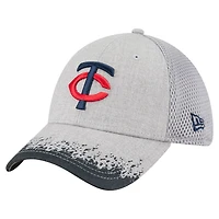 Men's New Era Gray Minnesota Twins Visor Paint Splatter 39THIRTY Flex Hat