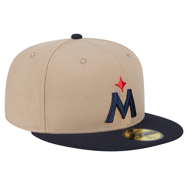 Casquette ajustée 59FIFTY des Twins du Minnesota de New Era pour homme en kaki
