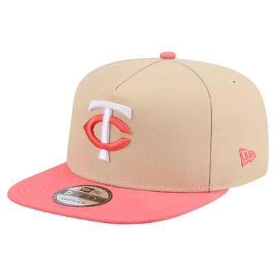 Men's New Era  Light Beige/Coral Minnesota Twins Color Pack A-Frame 9FIFTY Snapback Hat