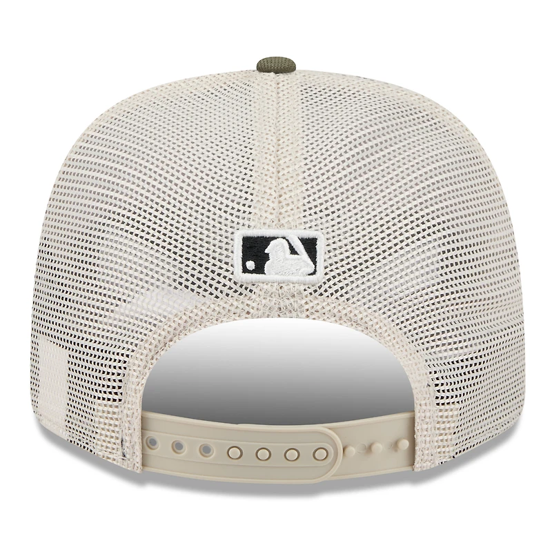 Casquette extensible à bouton-pression 9SEVENTY pour homme, beige clair/olive, Twins du Minnesota 2025, Journée des forces armées New Era