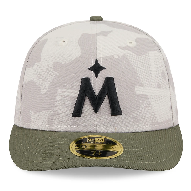 Men's New Era Light Beige/Olive Minnesota Twins 2025 Armed Forces Day Low Profile 59FIFTY Fitted Hat