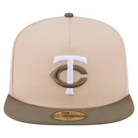 Casquette ajustée bicolore 59FIFTY des Twins du Minnesota, beige clair/olive, pour homme, New Era