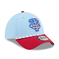 Men's New Era Light Blue/Red Minnesota Twins 2025 Fourth of July 39THIRTY Flex Hat