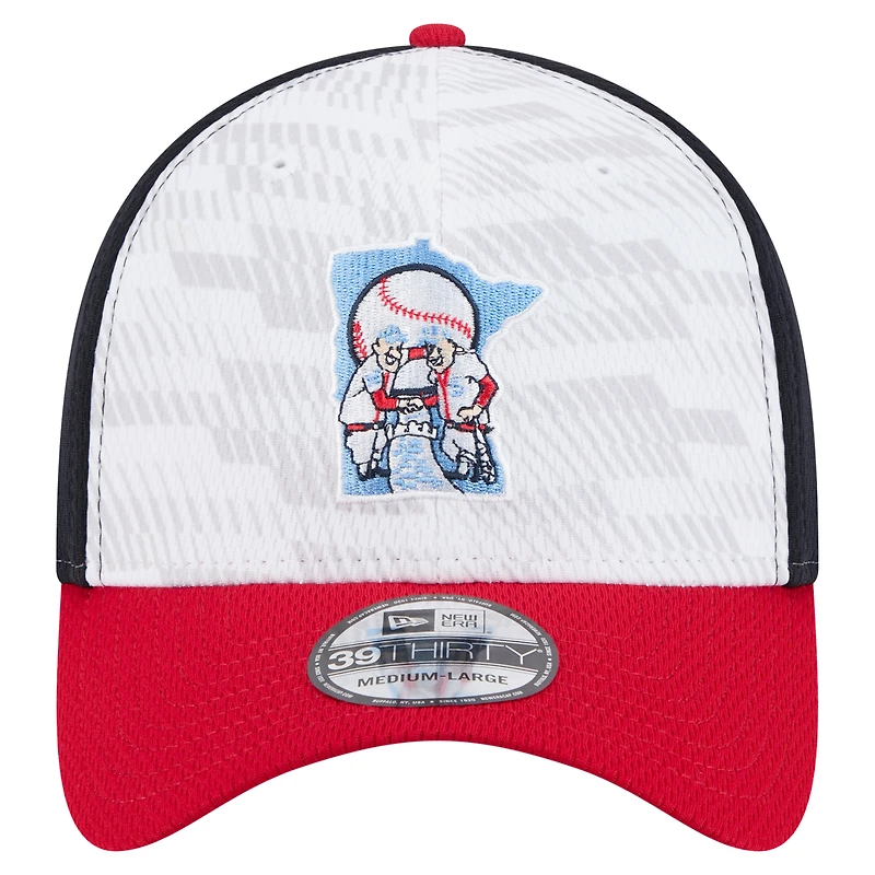 Men's New Era Navy/Red Minnesota Twins 2025 MLB Clubhouse 39THIRTY Flex Hat