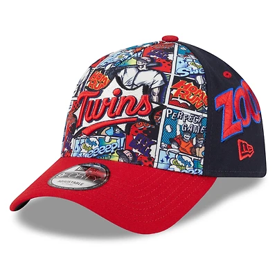 Men's New Era Navy/Red Minnesota Twins 2025 MLB Diamond Hero Edition A-Frame 9FORTY Adjustable Hat