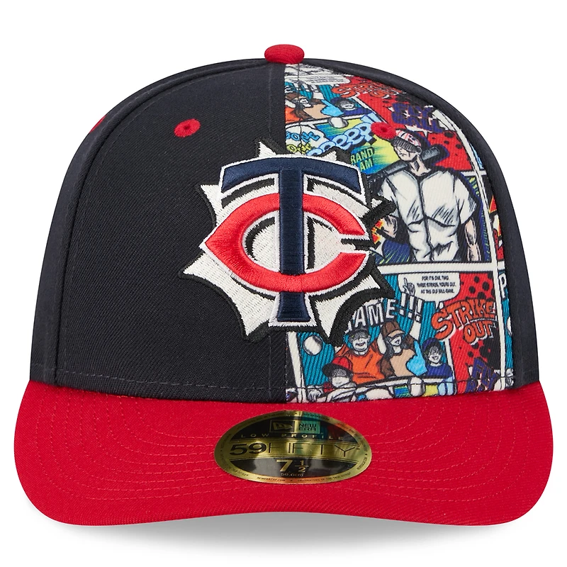 Men's New Era Navy/Red Minnesota Twins 2025 MLB Diamond Hero Edition Low Profile 59FIFTY Fitted Hat