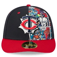 Men's New Era Navy/Red Minnesota Twins 2025 MLB Diamond Hero Edition Low Profile 59FIFTY Fitted Hat