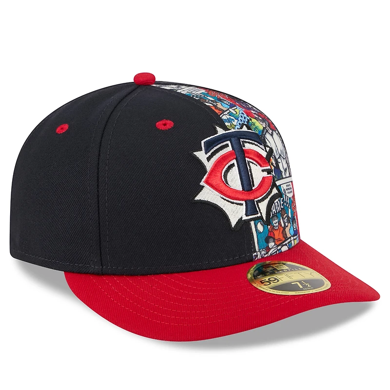 Men's New Era Navy/Red Minnesota Twins 2025 MLB Diamond Hero Edition Low Profile 59FIFTY Fitted Hat
