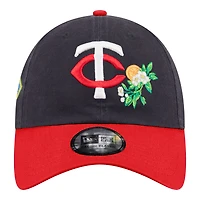 Casquette New Era bleu marine/rouge Minnesota Twins, entraînement de printemps 2026, style classique décontracté et ajustable