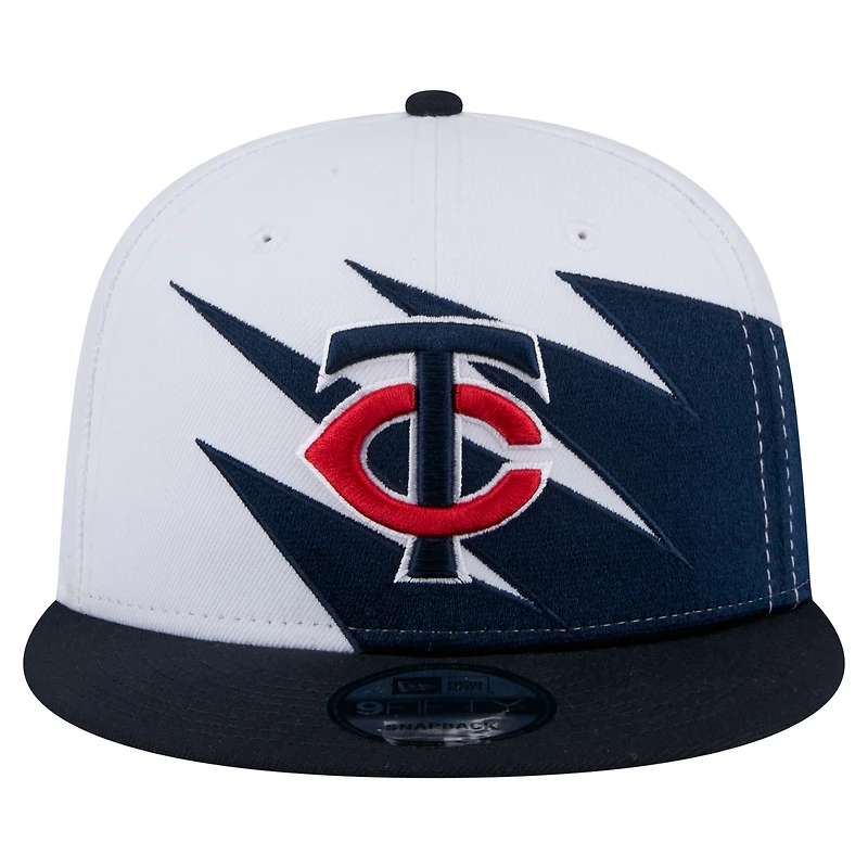 Men's New Era Navy/White Minnesota Twins Jagged 9FIFTY Snapback Hat