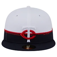 Casquette ajustée 59FIFTY Paint Stroke des Twins du Minnesota New Era bleu marine/blanc pour homme