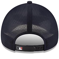 Men's New Era Navy Minnesota Twins 2026 Batting Practice Apex 9FORTY Adjustable Trucker Hat